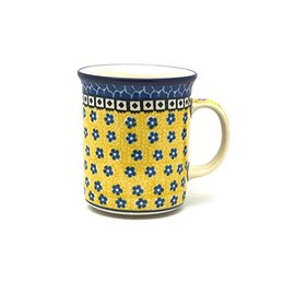 Polish Pottery Mug - Big Straight Sided - Sunburst