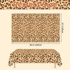PTECDROTS 4Pcs Leopard Tablecloths, Rectangular Safari Animal Cheetah Print Table