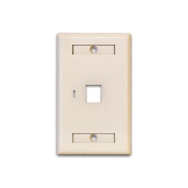 1-Port Keystone Jack RJ45 CAT Network Faceplate Wall Plate- White w/Windows