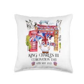 King Charles III Coronation 2023 Great Britain Celebrations Throw Pillow