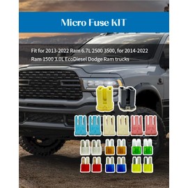 OWNDR Micro & Cartridge Fuse Kit Fit for Dodge Ram 1500 2014-2022 2500 3500 2013-2022, 5/10/15/20/25/30/60/80 Amp, 68100731AB 68100746AB 68021185AA