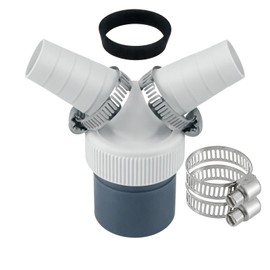 filheraze Washing Machine PP Drain Connection, Dishwasher, Washing Machine, Dryer, Angle Connection for Washing Machine, Input Pipe 18-24 mm, Output Pipe 40 mm, with Thread