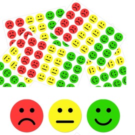 One Pack of 1440 Mood Stickers, Happiness and Sadness Stickers, Smile Stickers, Red, Yellow and Green Stickers, 25 mm, Used for Diary, Reward Stickers