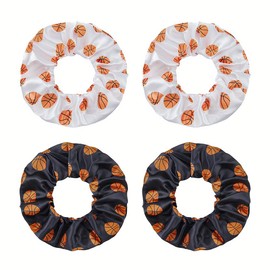 Basketball Hair Scrunchies for Sports Lovers Basketball Hair Accessories for Women Girls Basket Ball Accessories Sports Hair Ties for Girls Women Sport Hairbands Ponytail Holders 4pcs
