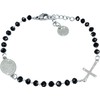 SAGA GIOIELLI® Bracelet Woman Man Rosary Black Crystals Steel