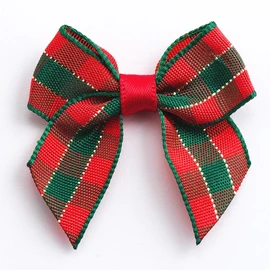 Italian Options Tartan Ribbon Bows 12-Piece Pack, 4 cm Bow Width, Red Green