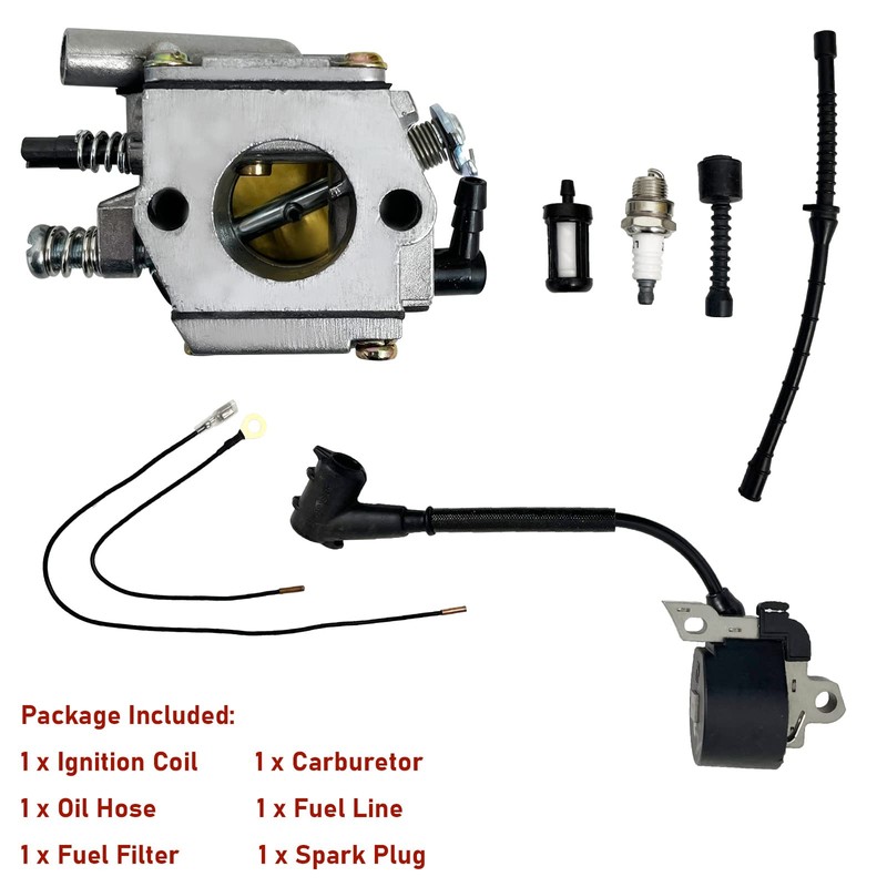 NewJ's Carburetor with Ignition Coil Fuel Line Filter Fit for