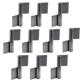Gedotec Hinges for Welding, Pack of 10, Weld-On Tape for Metal Doors, Weld-On Hinge Height 50 mm, DIN Left, Heavy Duty Hinge for Garden Gates and Machines, Gate Hinge for Steel Gates