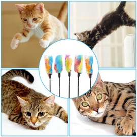 BAOSROY Cat Toy, Interactive Cat Toy, Toy Cat, Cat Toy Feathers, Teaser Toy, Cat Feather Toy, Cat Feather Toy, for Kittens and Cats