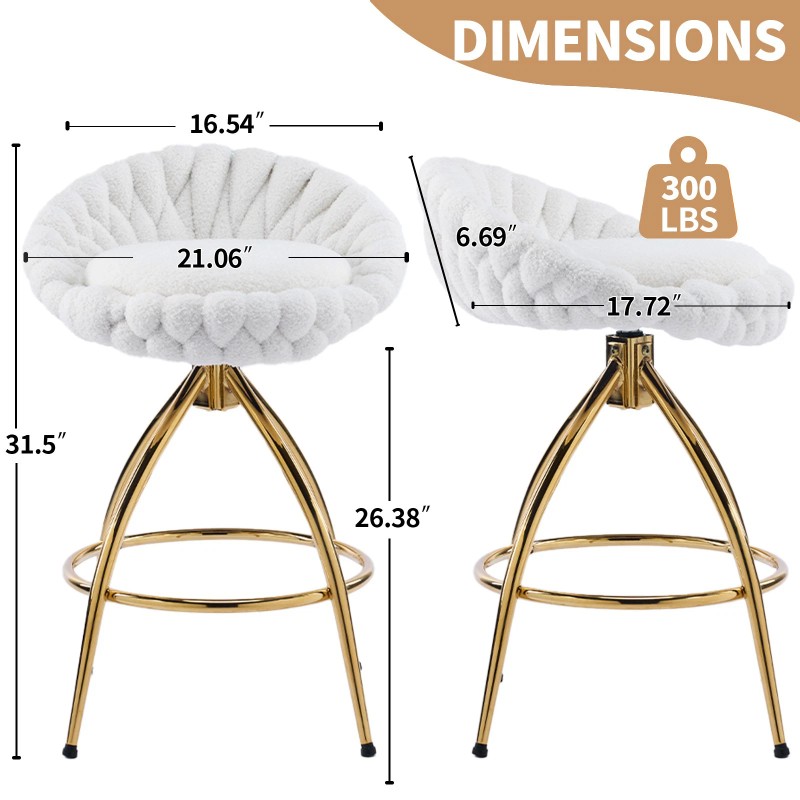 Adjustable Counter Height Bar Stool for Kitchen Island Cafe Pub