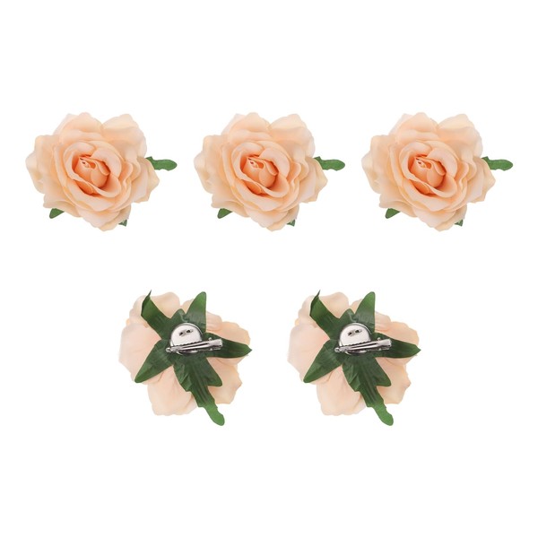 MECCANIXITY 5 Pcs Rose Flower Hair Clips 4 Inch Flower