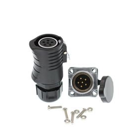 HangTon LP20 5 Pin Power Connector Female Cable Plug Male Panel Socket 30 Amp Waterproof Industrial Electrical Bulkhead Connector