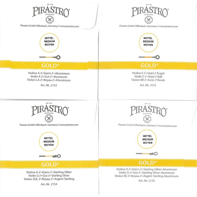 pirastrogold Gold Violin Strings eadg Set