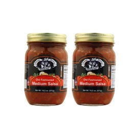 Amish Wedding Kettle Cooked Salsa, Thick and Chunky Pack of 2 14.5 ounce Jars, Medium Heat