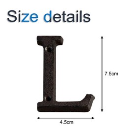 INCREWAY Cast Iron House Number, 7.5cm Black Home Address Letter Iron House Number Die Cast Letter Mailbox Letter (L)