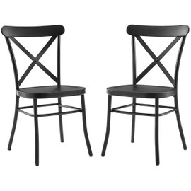 Crosley Furniture CF500620-MB Camille Metal Dining Chair, Set of 2, Matte Black