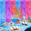 Biapian Mermaid Party Decorations, 2 Packs Pink Purple Blue Metallic