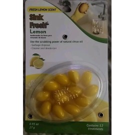 Sink Fresh Lemon Scent Garbage Disposal Cleaner & Deodorizer 12 Treatments