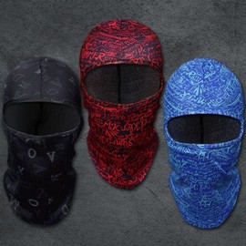 Korean Summer Face Cover Cool Balaclava for Hiking Balaclava Lettering Red