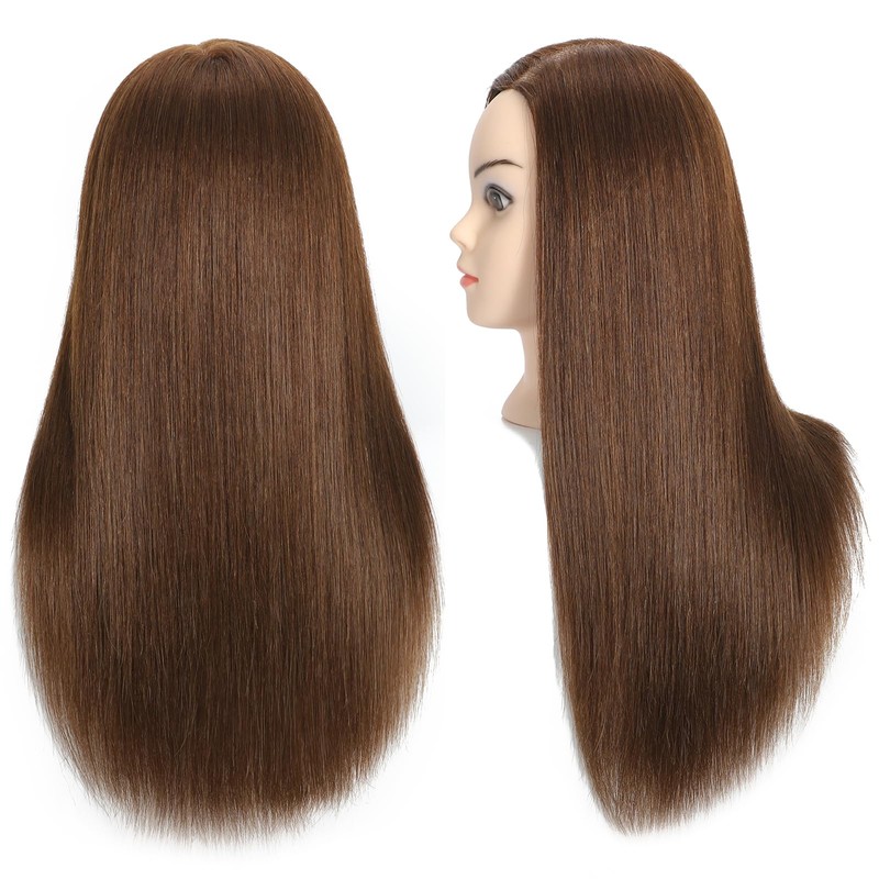 VEELTRAS Training Head Human Hair Mannequin Head Styling Head Professional