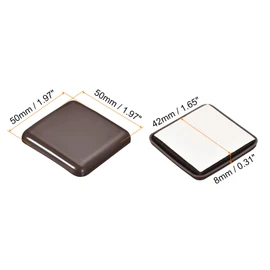 uxcell Furniture Sliders, 4Pcs 2" - Plastic Self-Adhesive Square Sliding Pads, Chair Glides for Carpeted Tile Vinyl Hardwood Floors (Brown)