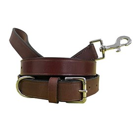 BRADLEY CROMPTON Genuine Leather Matching Pair Dog Collar and Lead Set L