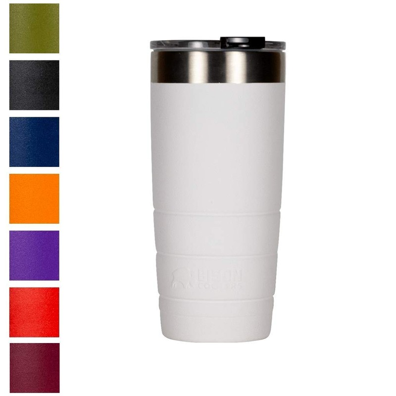 BISON COOLERS 22 oz White Tumbler | Sweat Proof Design