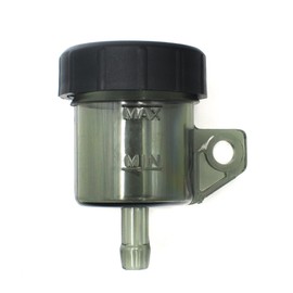 GEARLINTON Universal Straight Motorcycle Foot Rear Brake Master Cylinder Tank Oil Cup Fluid Bottle Reservoir (Tinted)