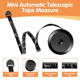 Paquete de 4 cintas métricas suaves de doble escala, costura corporal, regla flexible para costura corporal, tela de sastre para tejer, medidas para manualidades en el hogar, 60 pulgadas, cinta