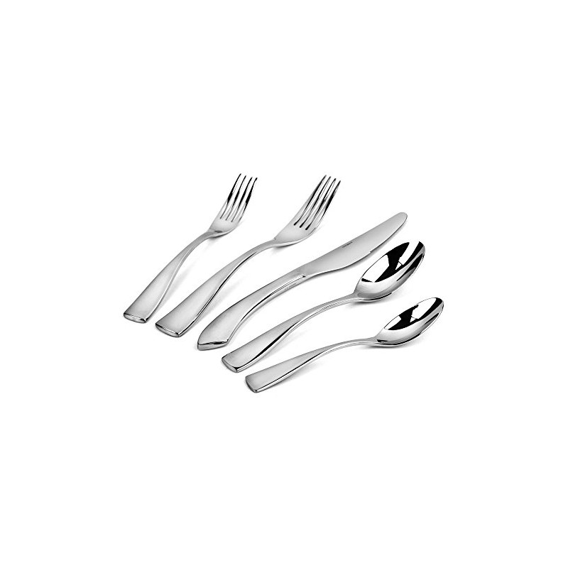 Oneida Curva 20 Piece Fine Flatware Set, 18/10 Stainless, Service