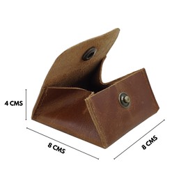 Coin Purses & Pouche Rustic Leather Moon Pocket Coin Case Genuine Leather Squeeze Coin Purse Pouch Change Holder Tray Purse Wallet For Men & Women - Brown