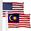 G128 Combo Pack: American USA Flag 3x5 Ft & Malaysia