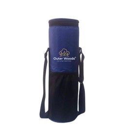 Outer Woods Insulated 1 Bottle Bag, Water Bottle Carrier, Wine Cooler Holder, Beverage Cooler, Travel Bottle Bag, Navy Blue