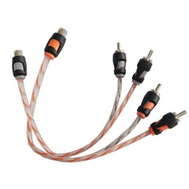 RD RCA Y Splitter Audio Cable Connection, OFC Oxygen Free Copper, Tinned RCA Twisted Pair, Easily Connect with subwoofer, Home Theater, HDTV, Gaming Consoles, Hi-Fi Systems (1F2M)(2-Pack)