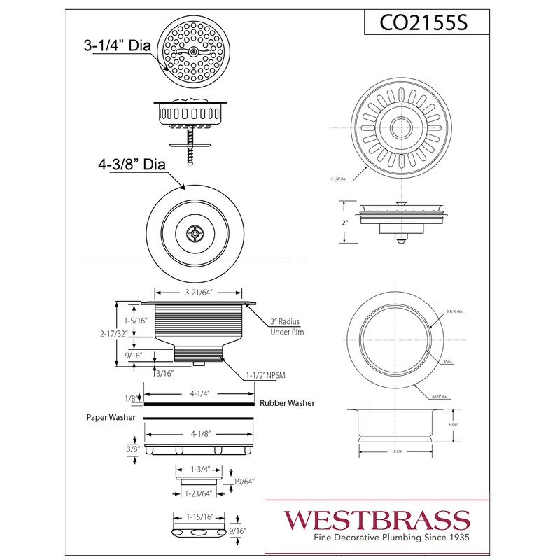 Westbrass CO2155S-01 Combo Pack 3-1/2" Wing Nut Twist Style Large