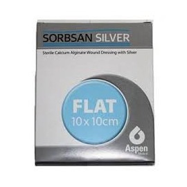 Sorbsan Flat Silver Anti-Microbial dressings 10cm x 10cm (x10)