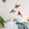 MorningRo 3 Pcs Metal Cardinal Wall Decor Red Cardinal Birds