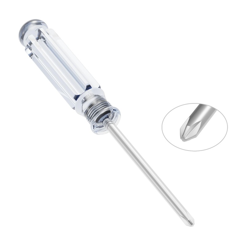 FOCMKEAS 2PCS Mini Phillips Screwdriver, 3mm Cross Head with Clear