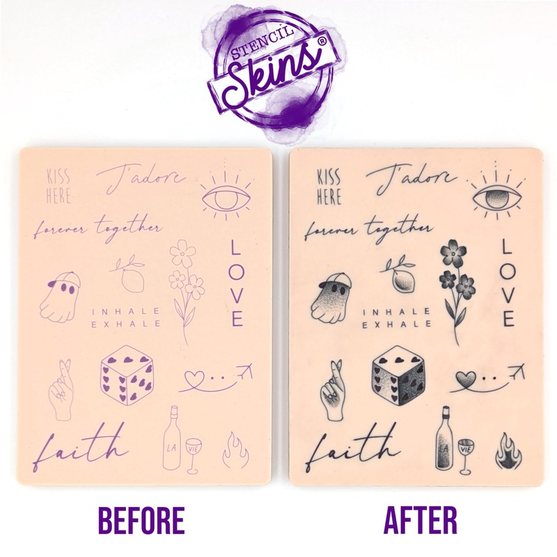 Pre-Printed Tattoo Practice Skins - 5 Pack | Pre Printed