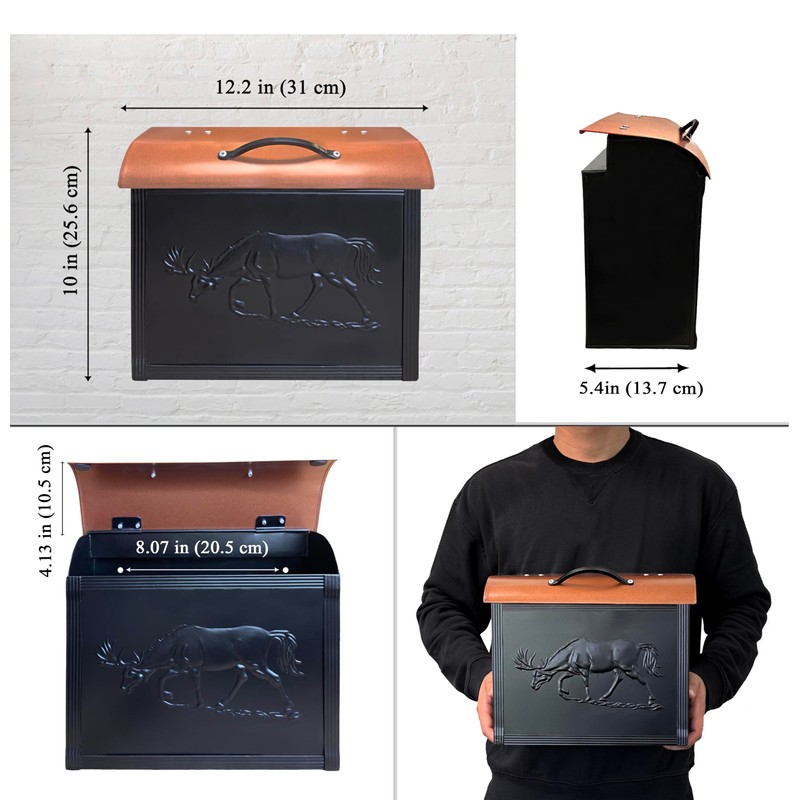 NACH Handle Wall Mount Mailbox, Large Mailboxes for Outside Wall