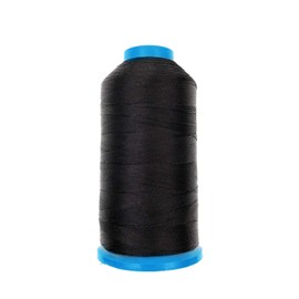 JZK 1500 Yard T70 69# Black Strong Durable Bonded Nylon Sewing Thread for Upholstery Leather Jeans Canvas Carpet Curtain Beading for Industrial Machine, overlock, Hand Sewing
