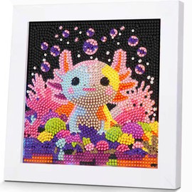 Animal Diamond Art Kits for Kids with Wooden Frame, Small Diamond Art for Kids with Beautiful Package, Arts and Crafts for Kid Ages 8-12(7x7inch)