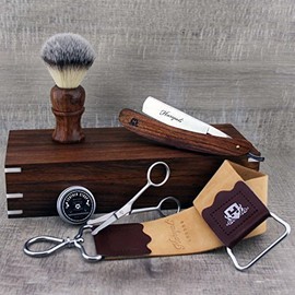 Complete Rosewood Old Style Classic Barber Shaving Set Perfect Men Shaving Gift Set