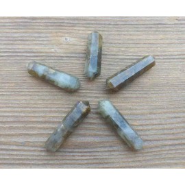 NATURAL LABRADORITE DOUBLE TERMINATED GEMSTONE CRYSTAL PENCIL POINT (ONE)