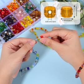 LEGENTLISUR Quadratische Kristallglasperlen 6mm Facettierte Würfelperlen Für Armbänder Halsketten Ohrringe DIY Schmuckherstellung (Verschiedene Farbserien)