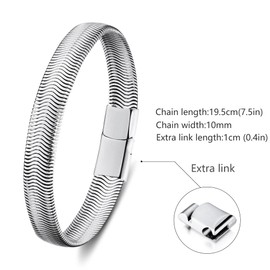 Bracelet for Men-Stainless Steel Magnetic Clasp Franco Chain Mens Bracelets