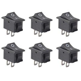 Mriuuod Mriuuod 6Pcs On/Off Boat Rocker Switch 2 Pin 2 Positions Snap 12V 250V/15A 125V/20A Rocker Toggle Switch for Car Auto Boat Household Appliances