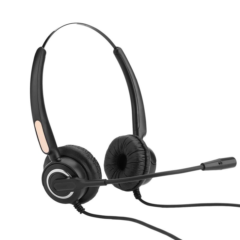 Call Center Headset, Head-Mounted Telephone Headphone RJ9 with Noise Cancelling