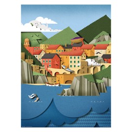 Genuine Fred LE Cinque Terre by Bomboland, 500-piece Puzzle, 16.5x22.5 inches