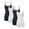 Sugar Sunday 4 Pack Long Cotton Camisole Tank Top with
